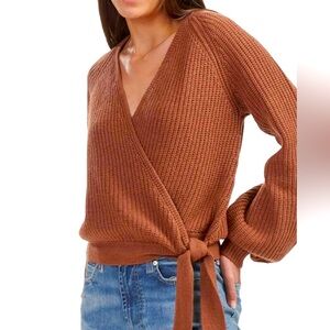 Splendid Adele Wrap Cable Knit Sweater